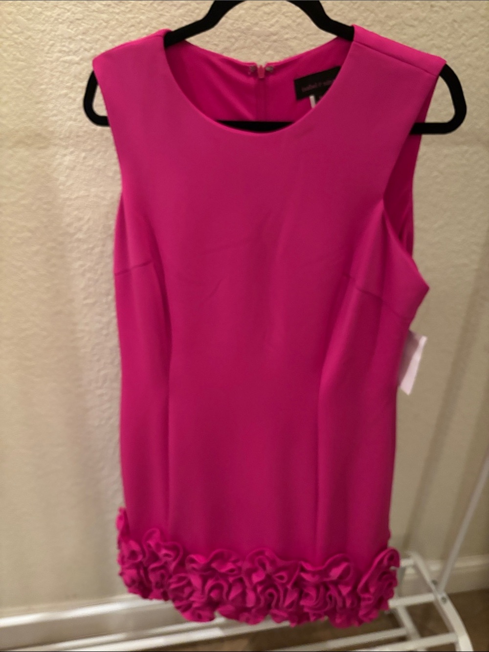 Banana Republic Bright Magenta Sleeveless Ruffle-Hem Mini Dress